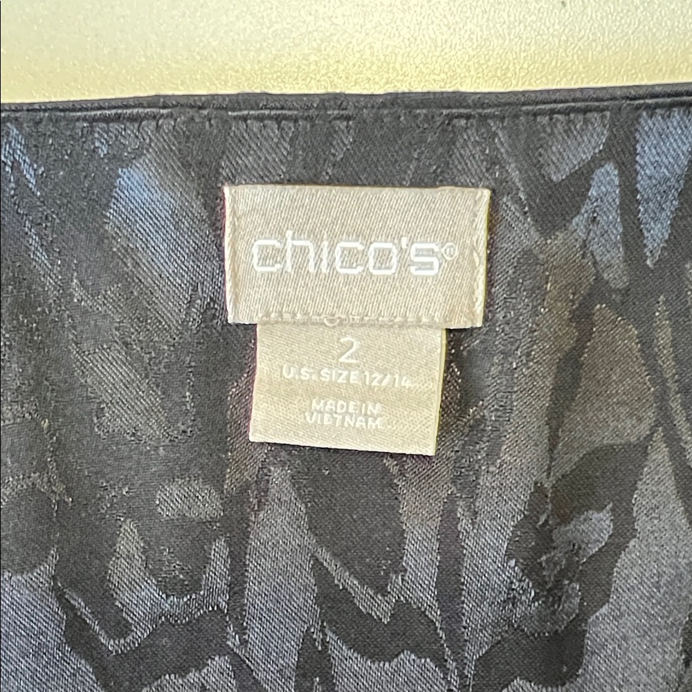 Chico's Elegant Black Long Sleeve Blouse 2 - Picture 2 of 9